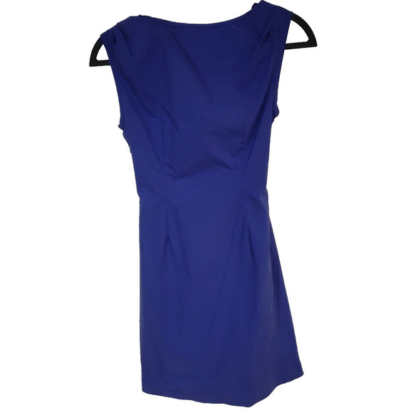 Diane Von Furstenberg Dress Womens 2 Gabe Cap Sleeve Tie Poplin Sheath Career - Picture 3 of 16